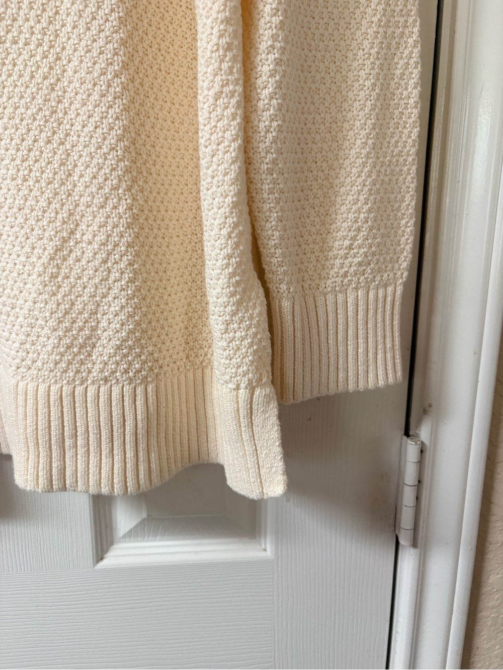 Old Navy Cream Ivory Textured Knit Longline Crewneck Tunic Sweater Large NWT - Picture 5 of 16